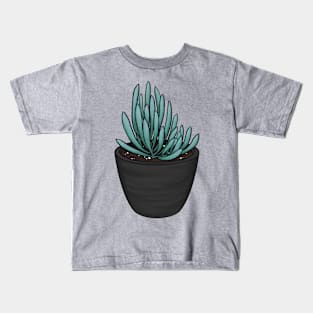 Blue Chalk Sticks Senecio Mandraliscae Succulent Sketch Kids T-Shirt